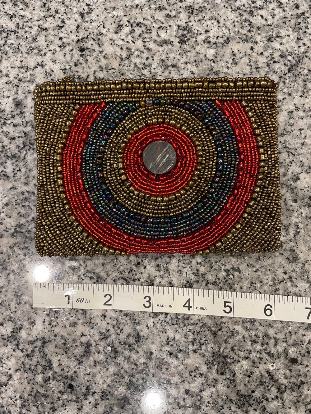 Beaded Multicolor coin purse- Unknown Brand